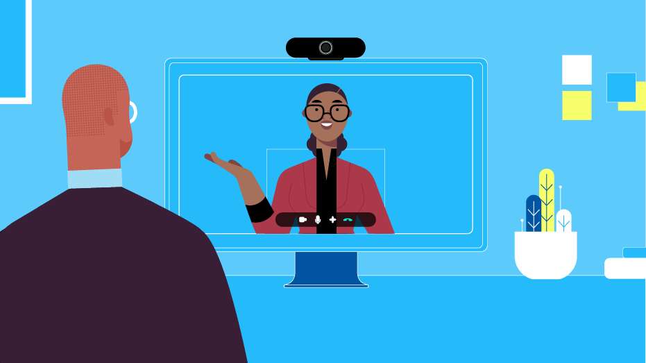 Illustration of video conferencing in session