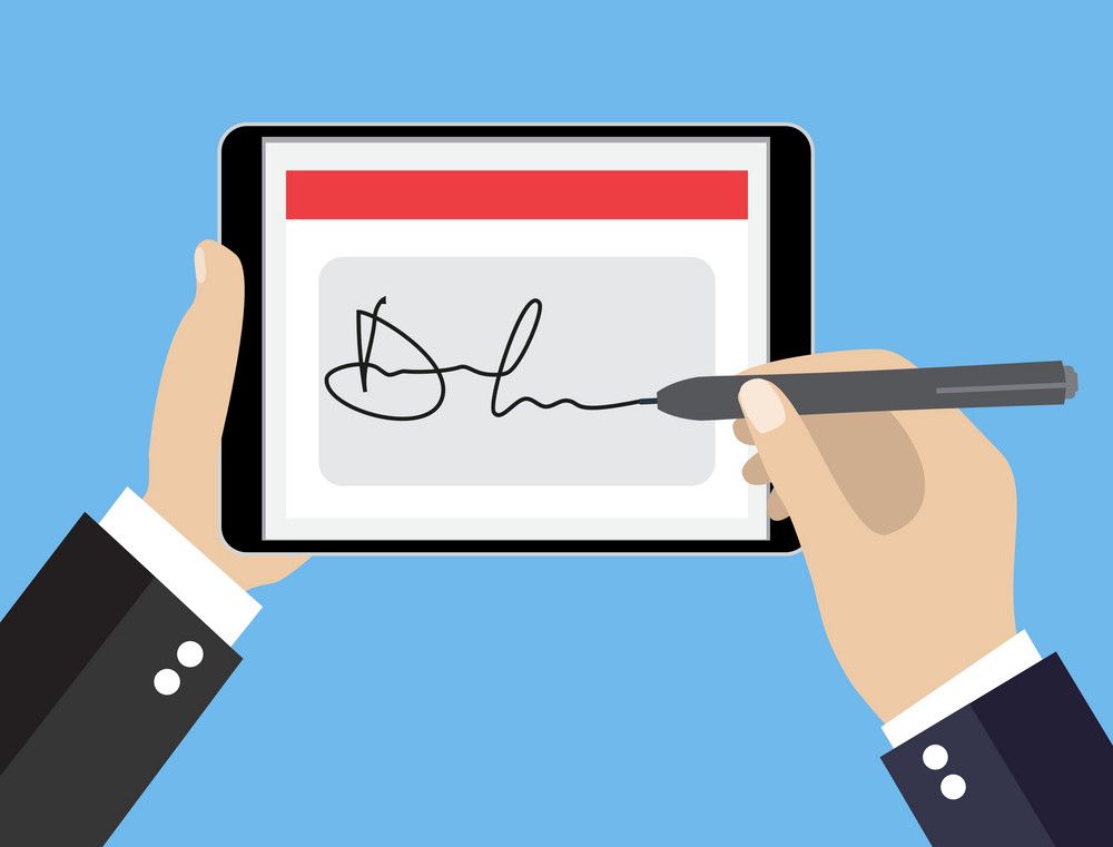 Illustration of virtual signature to show custom video conferencing tools