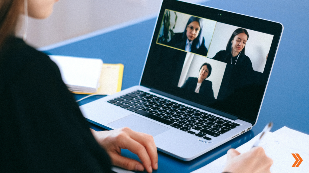 Photo of lawyers using video conferencing for custom video conferencing for attorneys